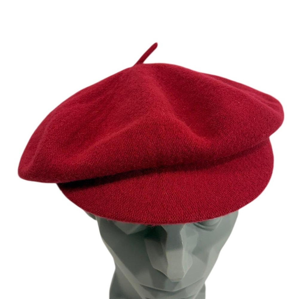 Betmar Red 100% Wool Beret Cap French Style Hat Vintage Made in Hong Kong